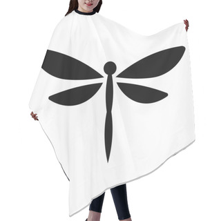 Personality  Black Vector Dragonfly Icon Isolated On White Background Hair Cutting Cape