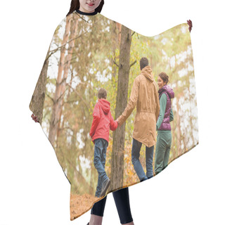 Personality  Family Walking In Autumn Forest Hair Cutting Cape
