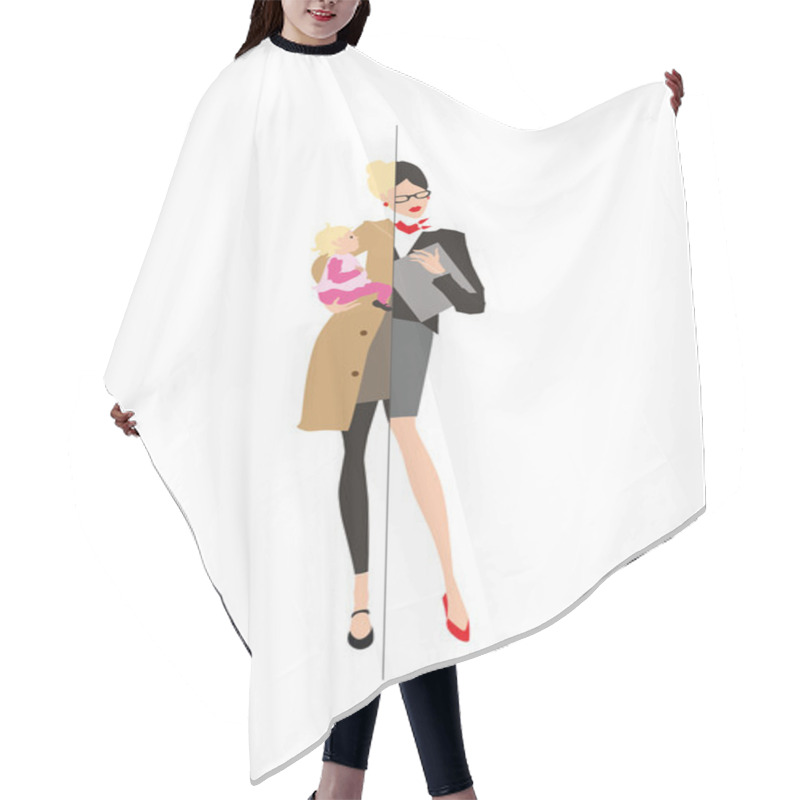 Personality  Working Mother And Child Hair Cutting Cape