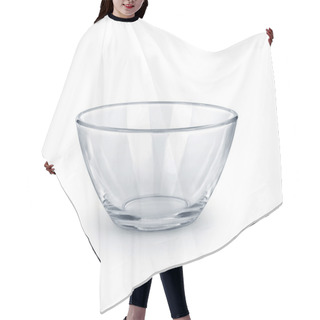 Personality  Empty Bowl Glass Isolated On The White Background. Hair Cutting Cape