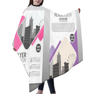 Personality  Geometric Business Brochure Flyer Design Layout Template In A4 Size, With Blur Background, Vector Eps10, CMYK Color. Hair Cutting Cape