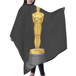 Personality  Oscar Statue On Black Hair Cutting Cape