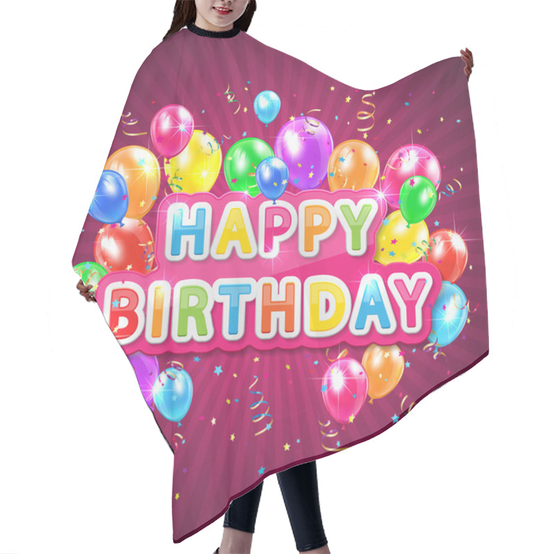 Personality  Happy Birthday Pink Background Hair Cutting Cape