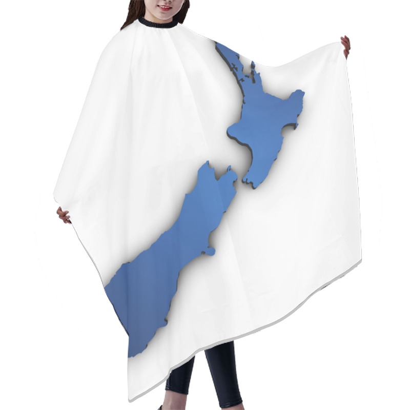 Personality  Map Of New Zealand 3d Shape Hair Cutting Cape