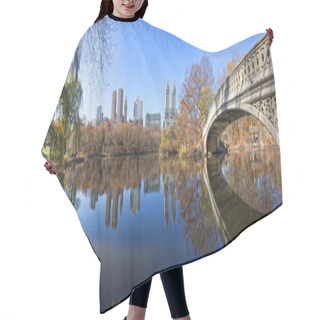 Personality  Panorama Of Central Park With Bow Bridge Hair Cutting Cape