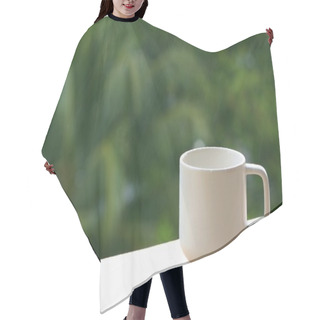 Personality  Coffee Cup On A Rainy Day Background Hair Cutting Cape