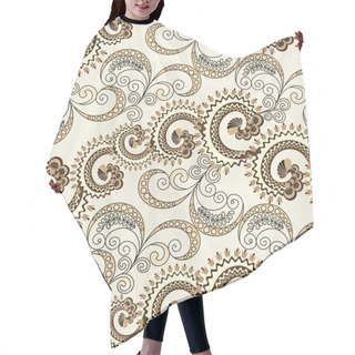Personality  Seamless Pattern With Wavy Curls And Swirls With Polka Dots Hair Cutting Cape