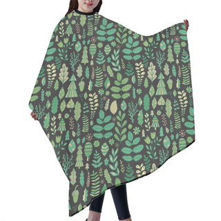 Personality  Floral Seamless Pattern With Plants Hair Cutting Cape