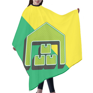 Personality  Boxes Green And Yellow Modern 3d Vector Icon Logo Hair Cutting Cape