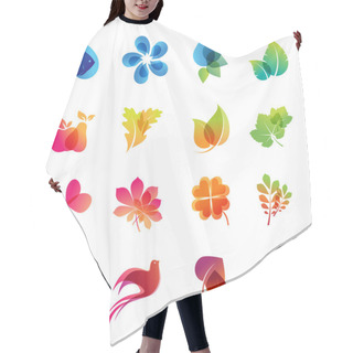 Personality  Colorful Nature Icon Set Hair Cutting Cape