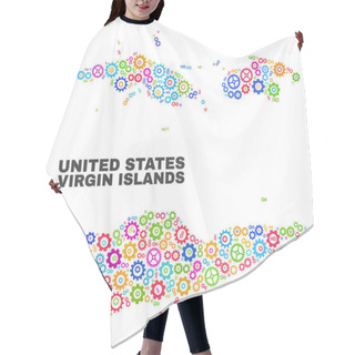 Personality  Mosaic American Virgin Islands Map Of Gear Items Hair Cutting Cape