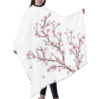 Personality  Cherry Blossom Branch Hair Cutting Cape