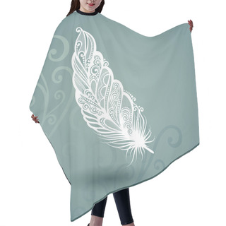 Personality  Vector Template With Peerless Feather In Ornate Background Hair Cutting Cape