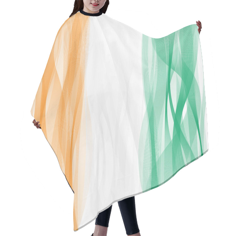 Personality  Wave line flag of Ivory Coast hair cutting cape