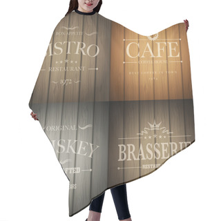 Personality  Emblems On Wood Texture Hair Cutting Cape