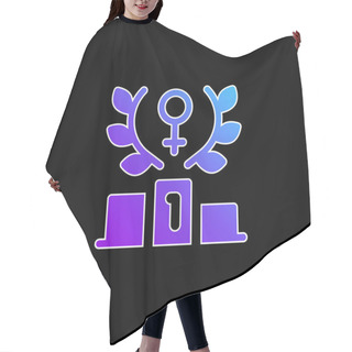 Personality  Achievement Blue Gradient Vector Icon Hair Cutting Cape