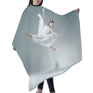 Personality  Elegant Ballet Dancer Jumping In White Dress Hair Cutting Cape