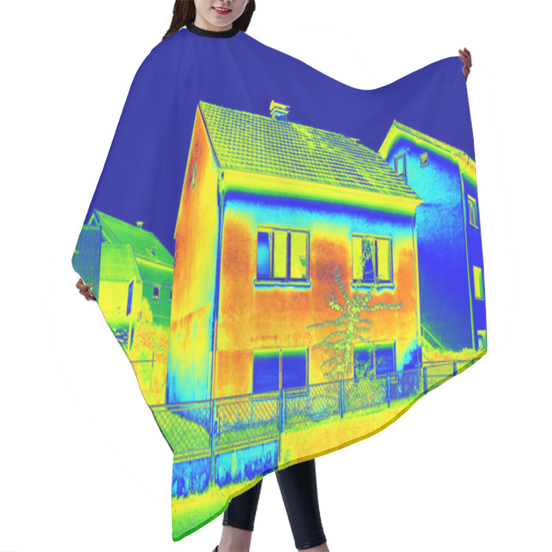 Personality  Thermovision Image On House Hair Cutting Cape
