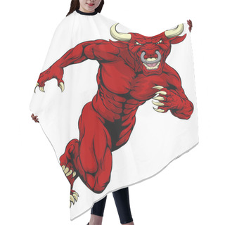 Personality  Sprinting Red Bull Mascot Hair Cutting Cape