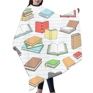 Personality  Books Library Reading Notebook Doodles Set Hair Cutting Cape