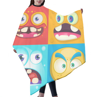 Personality  Funny Face Cartoon Monster. - Vector Hair Cutting Cape