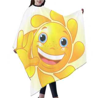 Personality  Cute Sun Waiving Hello Hair Cutting Cape