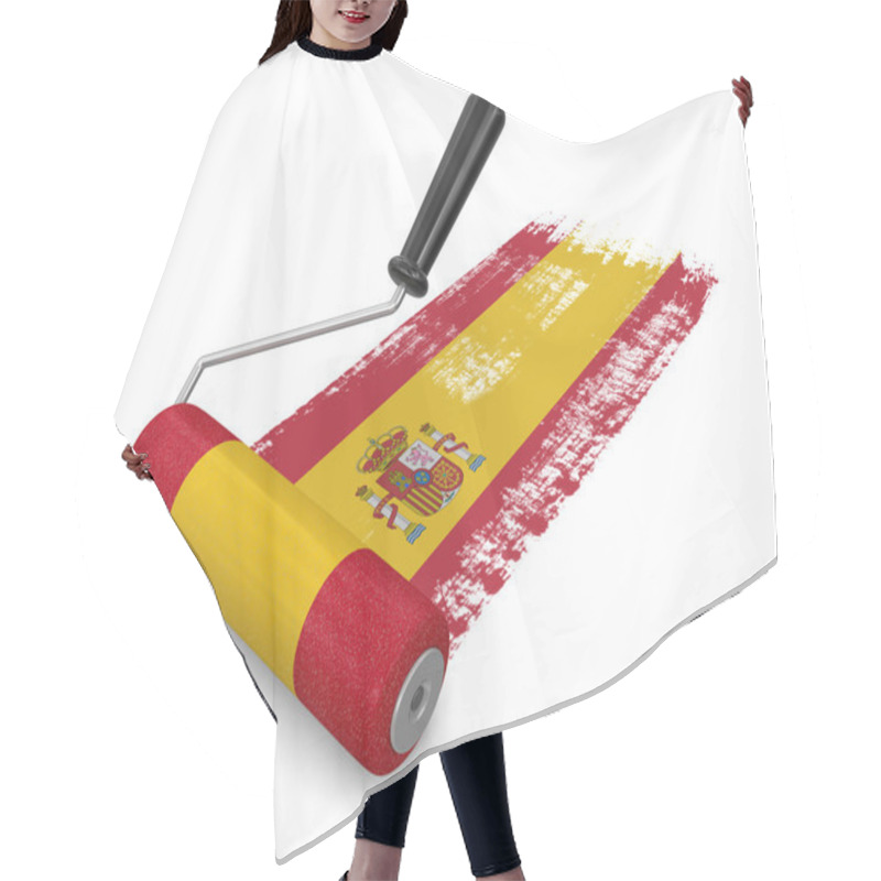 Personality  Paint Roller With Spanish Flag (clipping Path Included) Hair Cutting Cape
