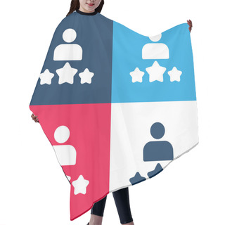 Personality  Best Employee Blue And Red Four Color Minimal Icon Set Hair Cutting Cape
