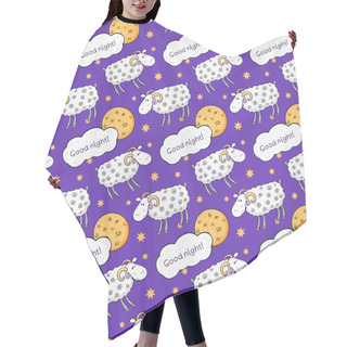 Personality  Seamless Pattern With Cute Sheeps Hair Cutting Cape