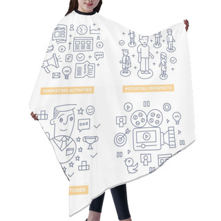 Personality  Customers Marketing Doodle Concepts Hair Cutting Cape
