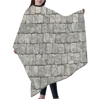 Personality  European Cobblestone Pavement Square. Gray Stone Background, Textured Pedestrian Pavement, Road In Europe. Hair Cutting Cape