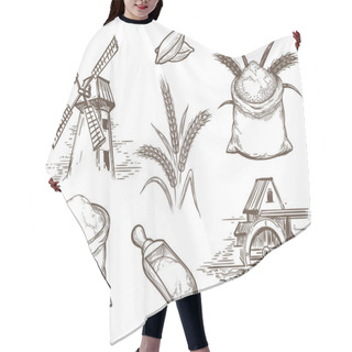 Personality  Retro Sketch Bakery Elements Hair Cutting Cape