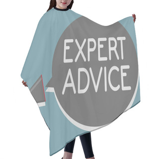 Personality  Writing Note Showing Expert Advice. Business Photo Showcasing Sage Good Word Professional Opinion Extensive Skill Ace Man Holding Megaphone Loudspeaker Speech Bubble Message Speaking Loud. Hair Cutting Cape