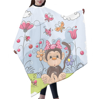 Personality  Monkey With Flowers Hair Cutting Cape