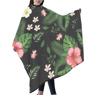 Personality  Beautiful Tropical Flower Pattern Hair Cutting Cape
