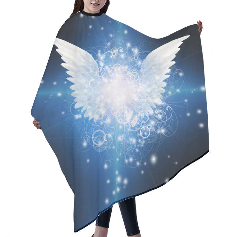 Personality  Angel Winged In Sky. 3D Rendering Hair Cutting Cape