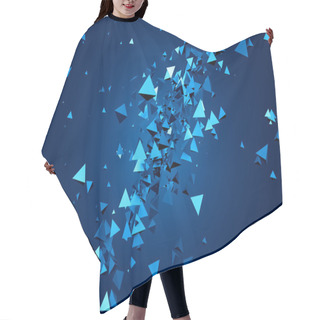 Personality  Abstract 3D Rendering Of Flying Particles. Hair Cutting Cape