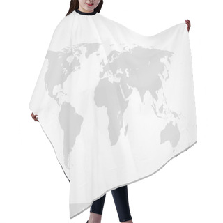 Personality  Light Gray Detailed World Map  Hair Cutting Cape