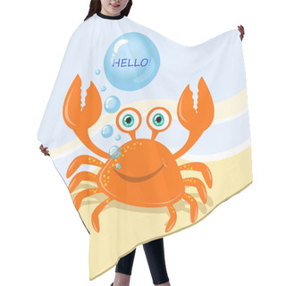 Personality  Funny Cartoon Crab Message Greeting Hair Cutting Cape