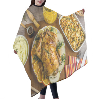 Personality  Feasting - Stuffed Roast Chicken With Herbs Hair Cutting Cape