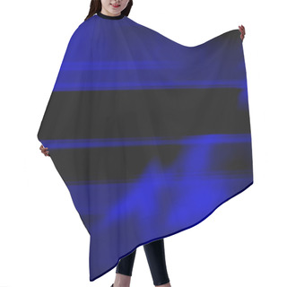 Personality  Abstract With Bright Blue And Black Lines Hair Cutting Cape