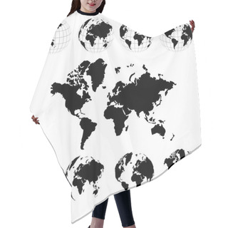 Personality  World Map And Globes Hair Cutting Cape