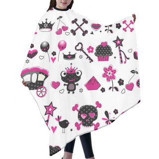 Personality  Aggressive Style Princess Seamless Pattern Hair Cutting Cape