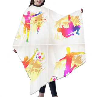 Personality  Soccer And Winner Silhouette Hair Cutting Cape