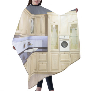 Personality  Interior Of A Modern Kitchen Hair Cutting Cape