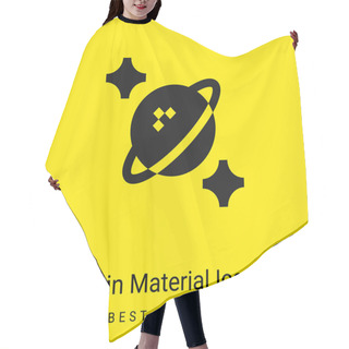 Personality  Astrophysics Minimal Bright Yellow Material Icon Hair Cutting Cape