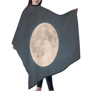 Personality  Beautiful Yellow Full Moon With Craters In The Starry Sky.  Hair Cutting Cape