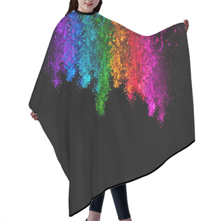 Personality  Falling Colored Powder Isolated On Black Background Hair Cutting Cape