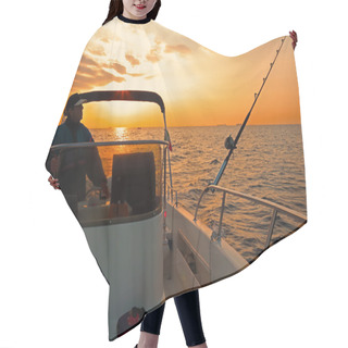 Personality  Modern Fishing Boat At Sunrise Hair Cutting Cape