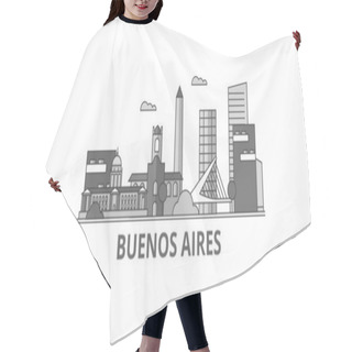 Personality  Argentina, Buenos Aires City City Isolated Skyline Vector Illustration, Travel Landmark Hair Cutting Cape